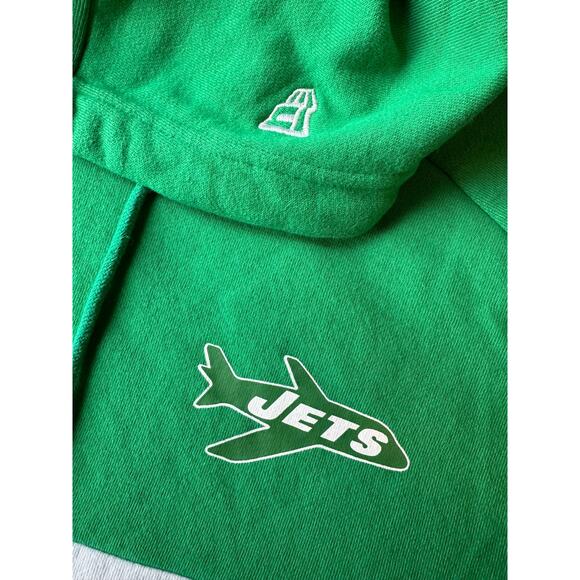 New York Jets New Era Colorblock Throwback Pullover Hoodie Black/Green size 3X - Picture 6 of 10